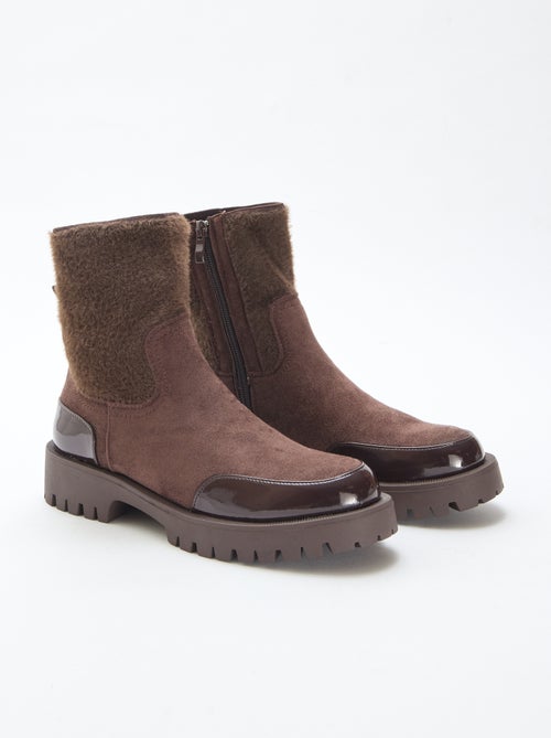 Glanzende laarsjes van suèdine - Kiabi