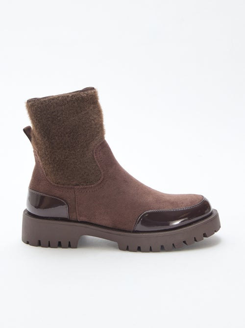 Glanzende laarsjes van suèdine - Kiabi