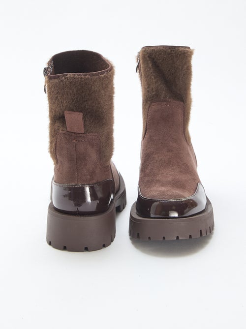 Glanzende laarsjes van suèdine - Kiabi