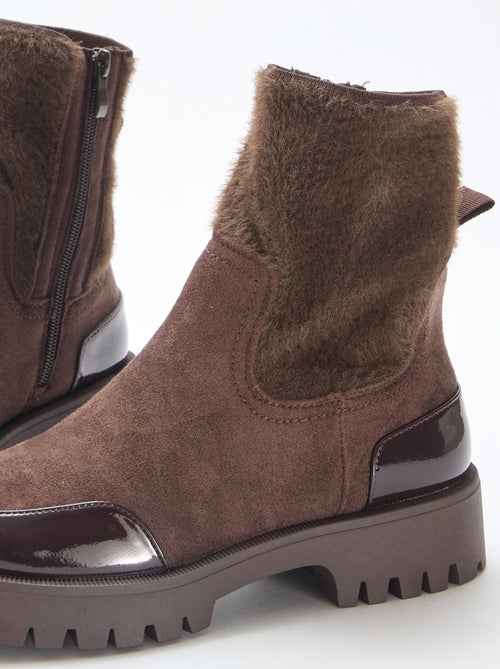 Glanzende laarsjes van suèdine - Kiabi