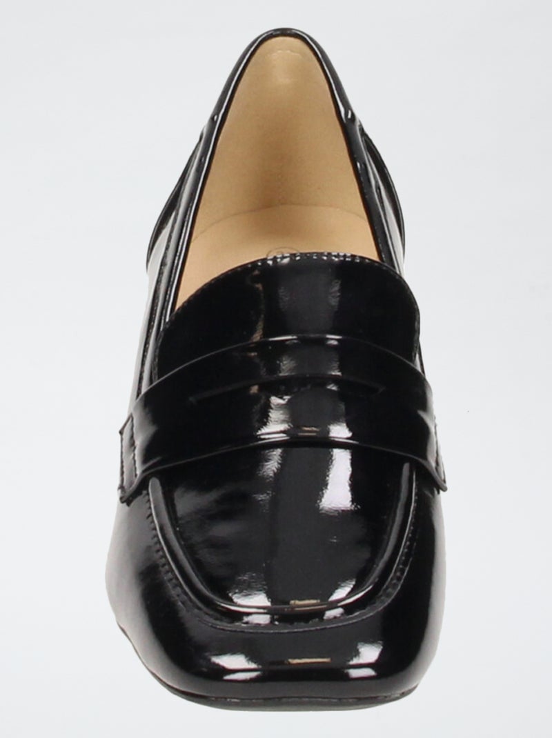 Glanzende loafers met bandjes Zwart - Kiabi