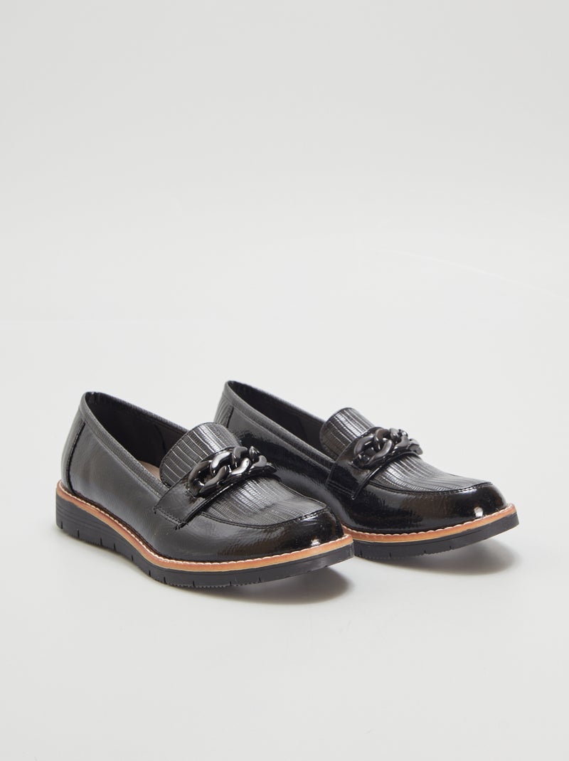 Glanzende loafers ZWART - Kiabi