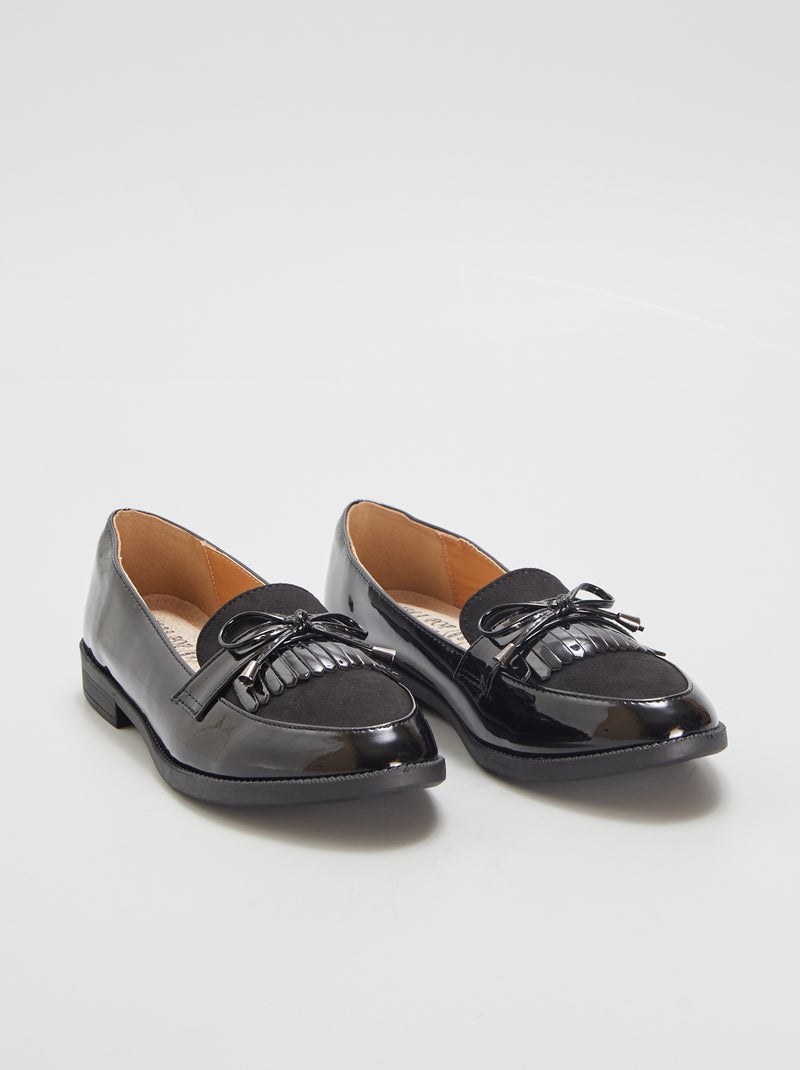 Glanzende loafers ZWART - Kiabi