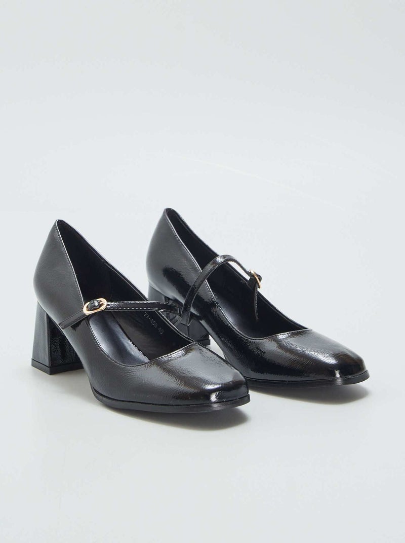 Glanzende pumps ZWART - Kiabi