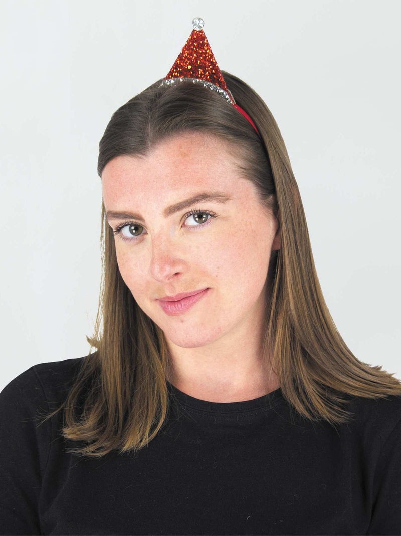 Glitterdiadeem met kerstmuts ROOD - Kiabi