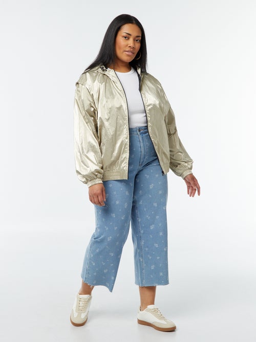 Goudkleurig jack met capuchon - Kiabi