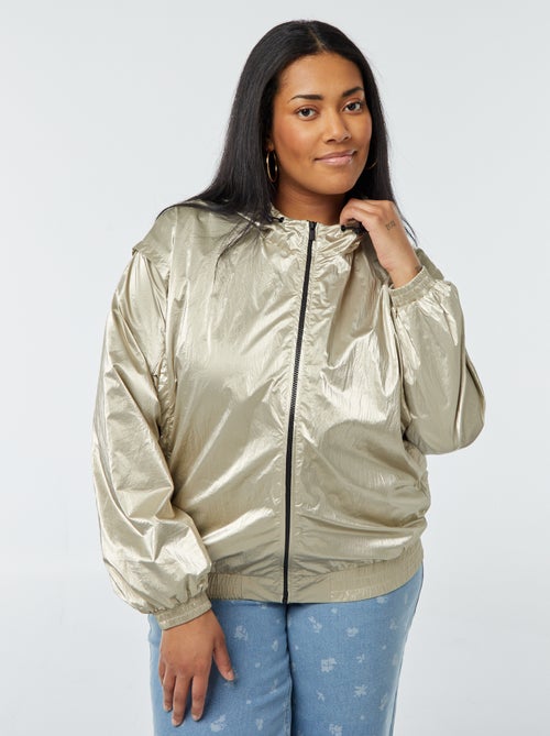 Goudkleurig jack met capuchon - Kiabi