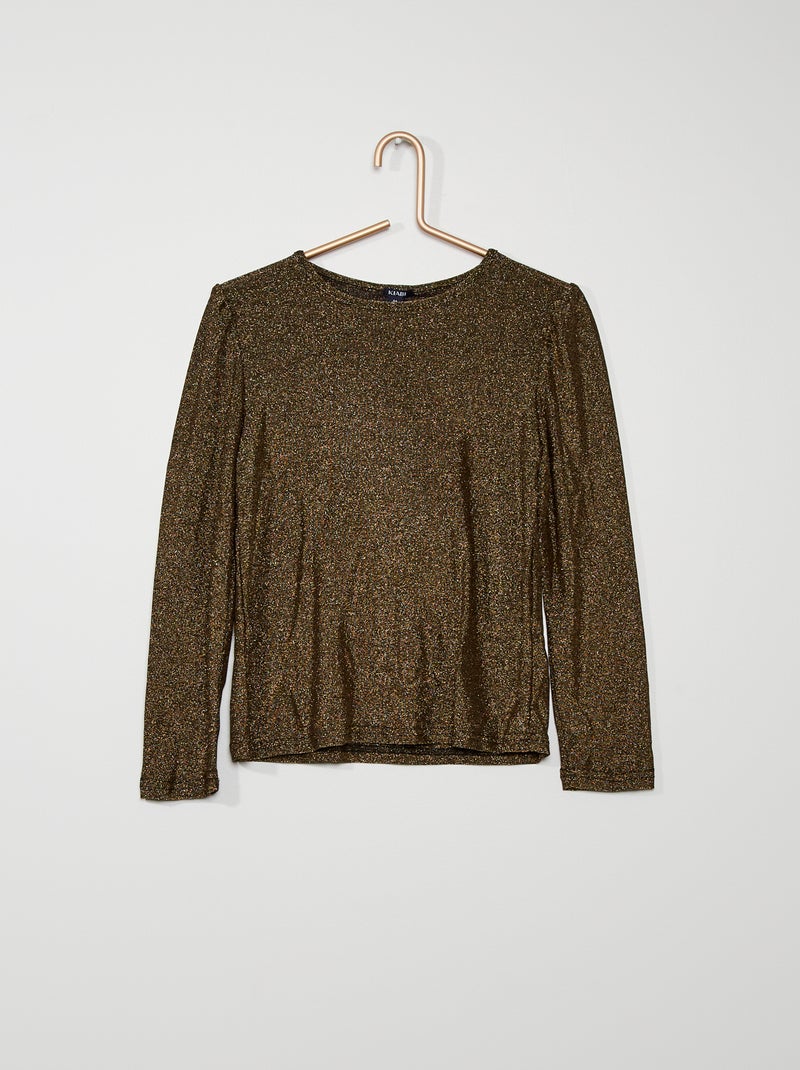 Goudkleurig T-shirt met pailletten GEEL - Kiabi