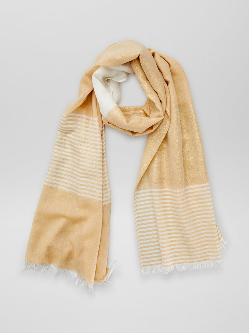Goudkleurige foulard met strepen khaki - Kiabi
