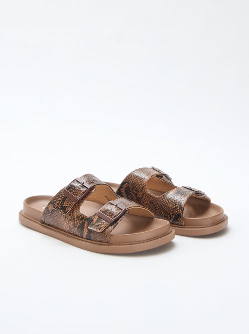 Goudkleurige instappers met twee bandjes - Kiabi