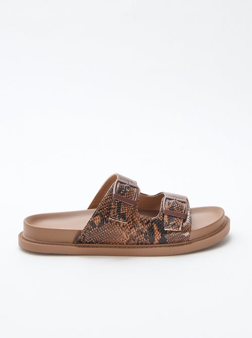 Goudkleurige instappers met twee bandjes - Kiabi