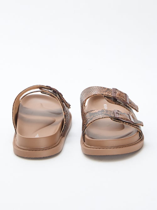 Goudkleurige instappers met twee bandjes - Kiabi