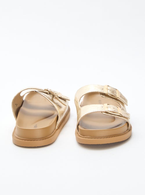 Goudkleurige instappers met twee bandjes - Kiabi