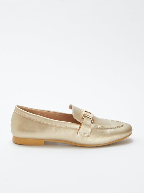 Goudkleurige loafers - Kiabi