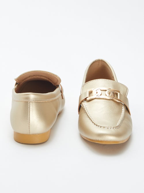 Goudkleurige loafers - Kiabi