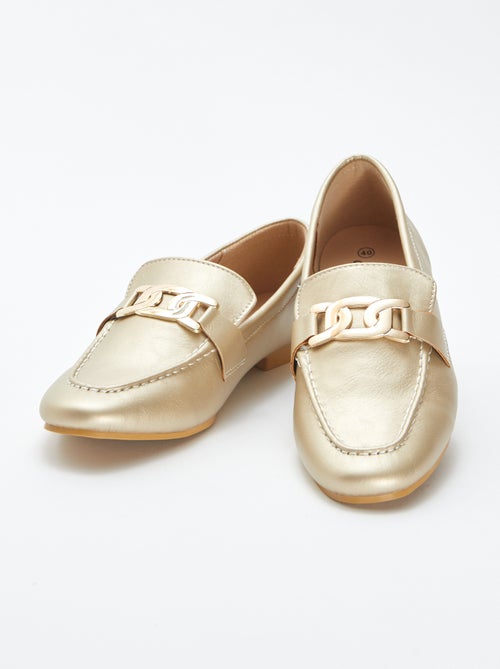 Goudkleurige loafers - Kiabi