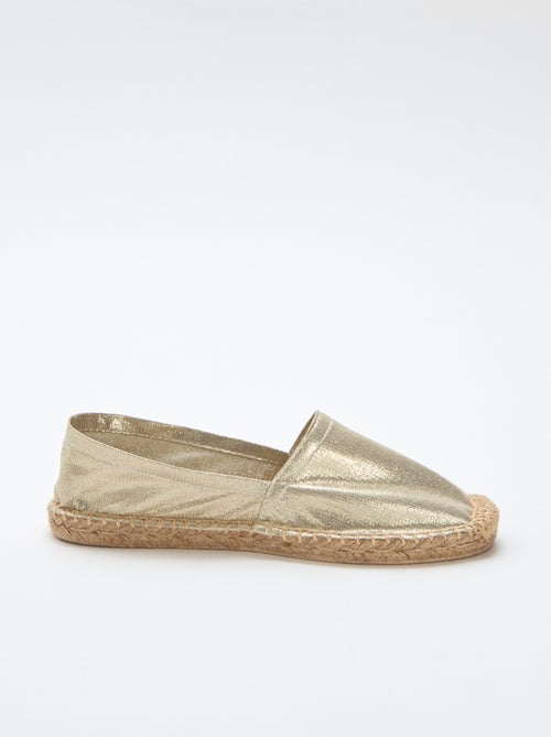 Goudkleurige platte espadrille - Kiabi