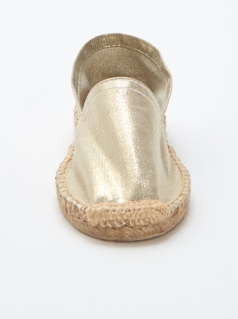 Goudkleurige platte espadrille Geel - Kiabi
