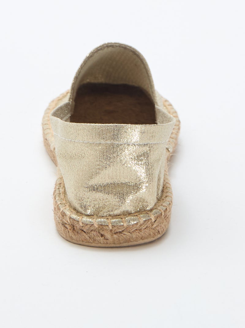 Goudkleurige platte espadrille Geel - Kiabi