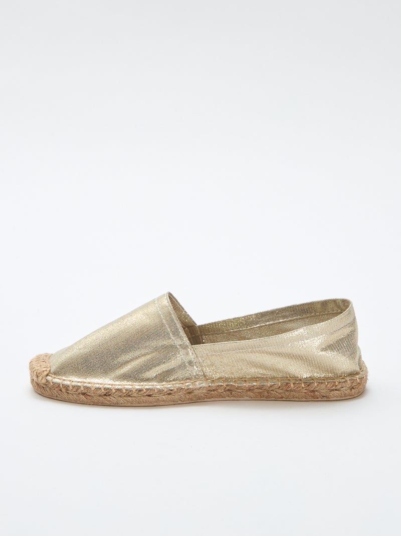 Goudkleurige platte espadrille Geel - Kiabi