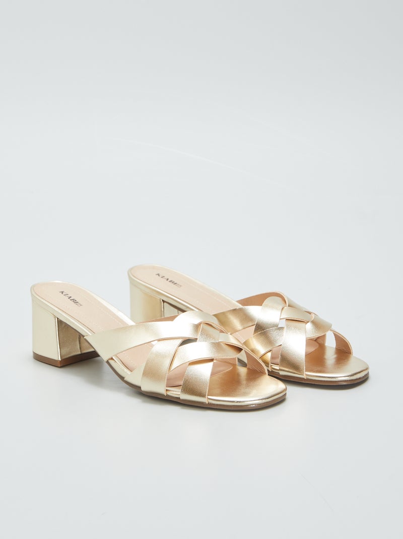 Goudkleurige slippers met hakje GEEL - Kiabi