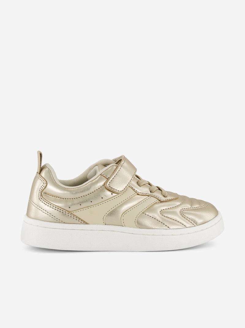 Goudkleurige sneakers met klittenbandsluiting Geel - Kiabi