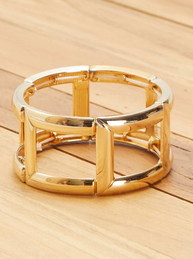 Goudkleurige, vierkante armband BIEGE - Kiabi