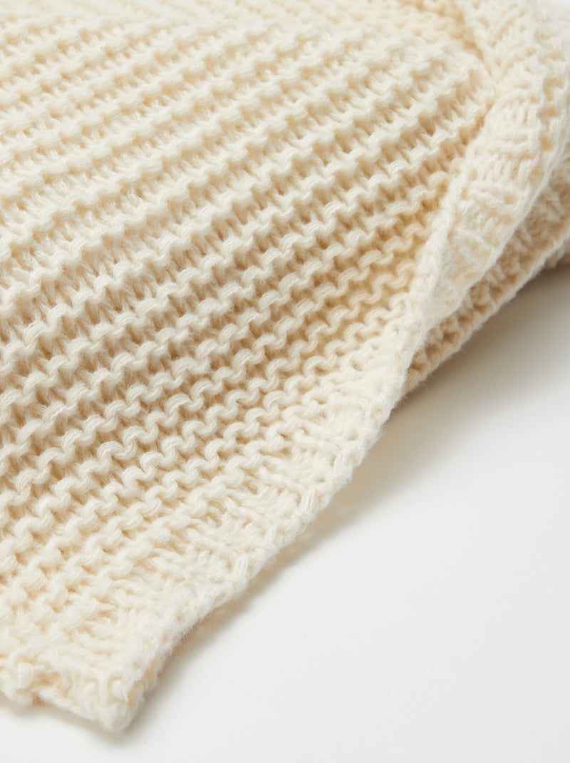 Grof gebreide deken - Kiabi Home Wit - Kiabi