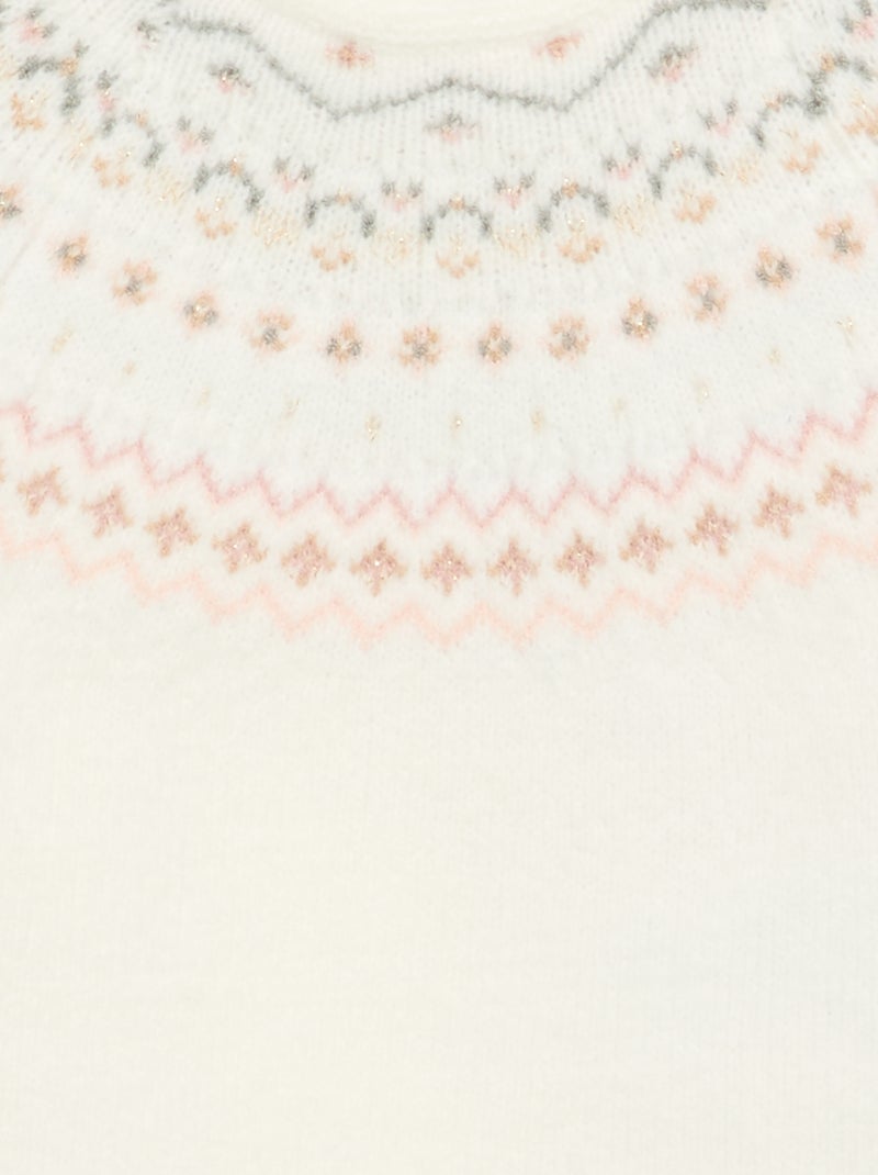 Grof gebreide jacquard trui Wit - Kiabi
