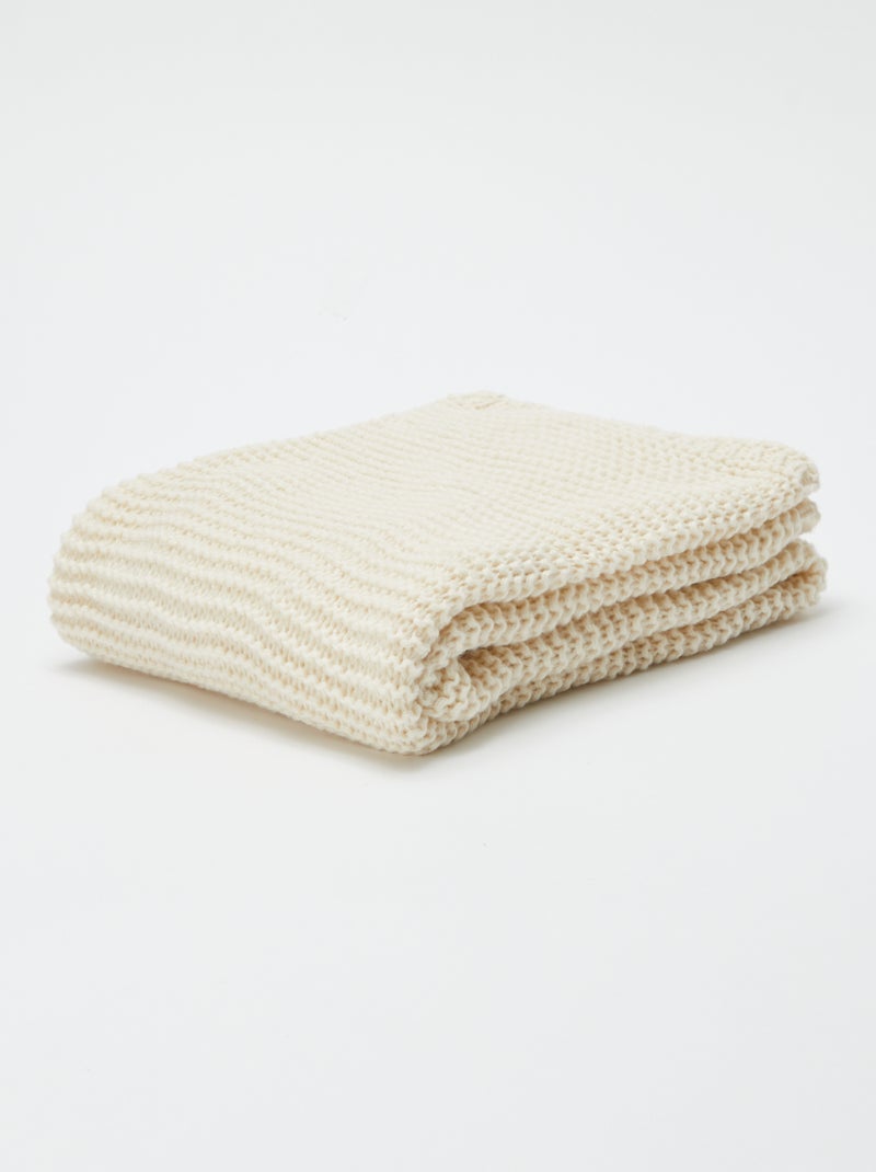Grofgebreid deken - Kiabi Home Wit - Kiabi