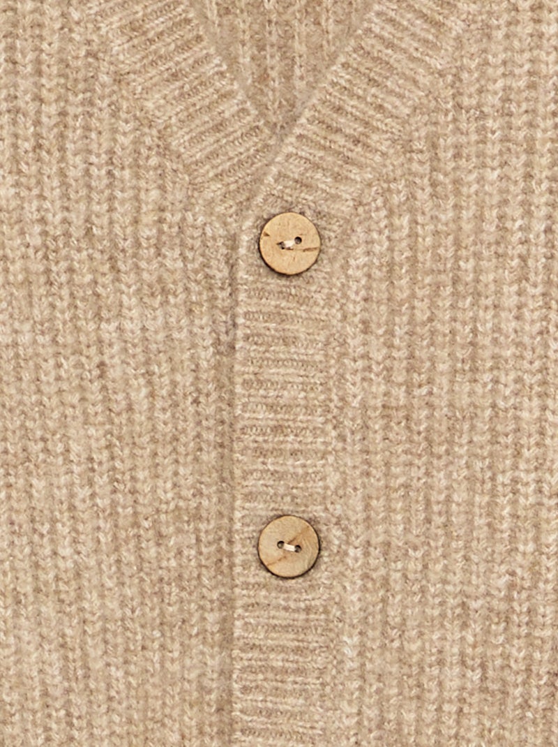 Grofgebreid vest Biege - Kiabi