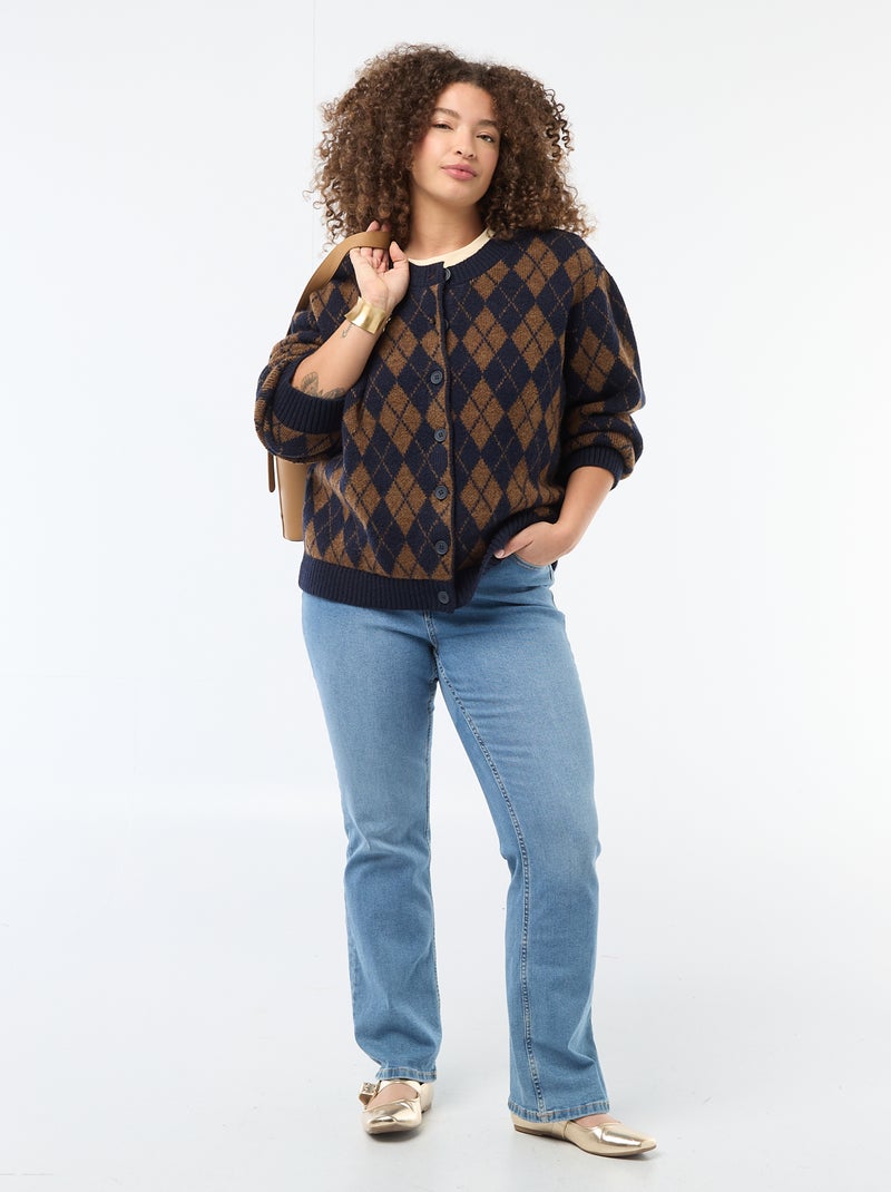 Grofgebreid vest Blauw - Kiabi