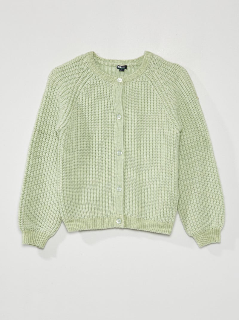 Grofgebreid vest GROEN - Kiabi