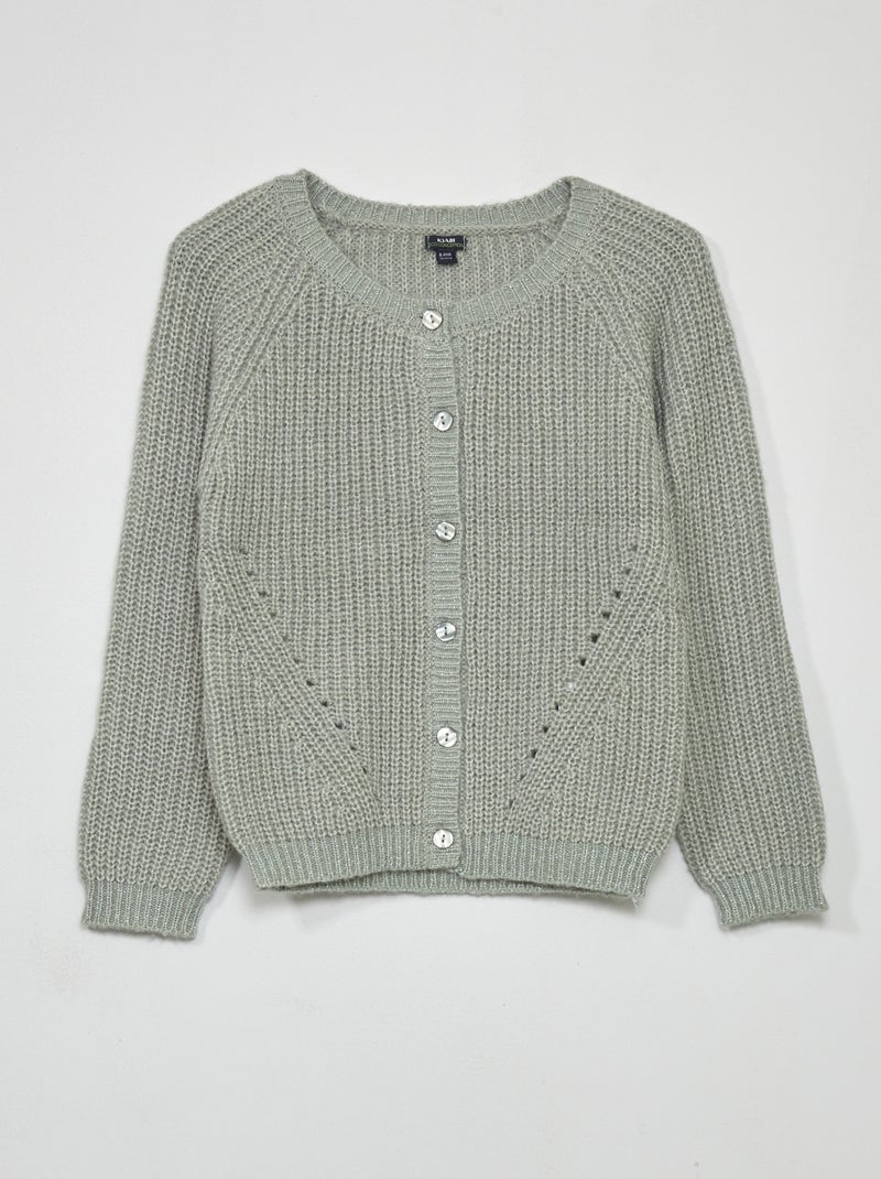 Grofgebreid vest met glanzend garen blauw - Kiabi