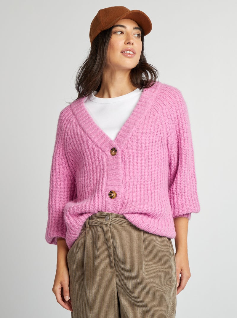 Grofgebreid vest met knopen ROSE - Kiabi