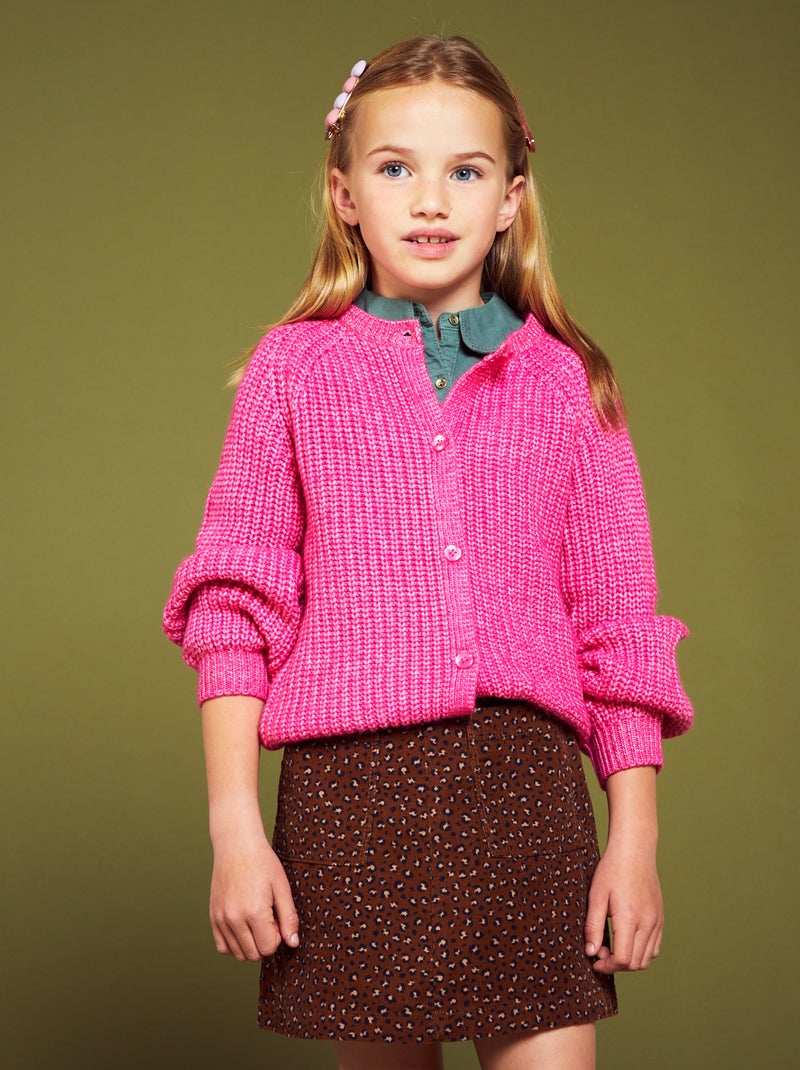 Grofgebreid vest roze - Kiabi