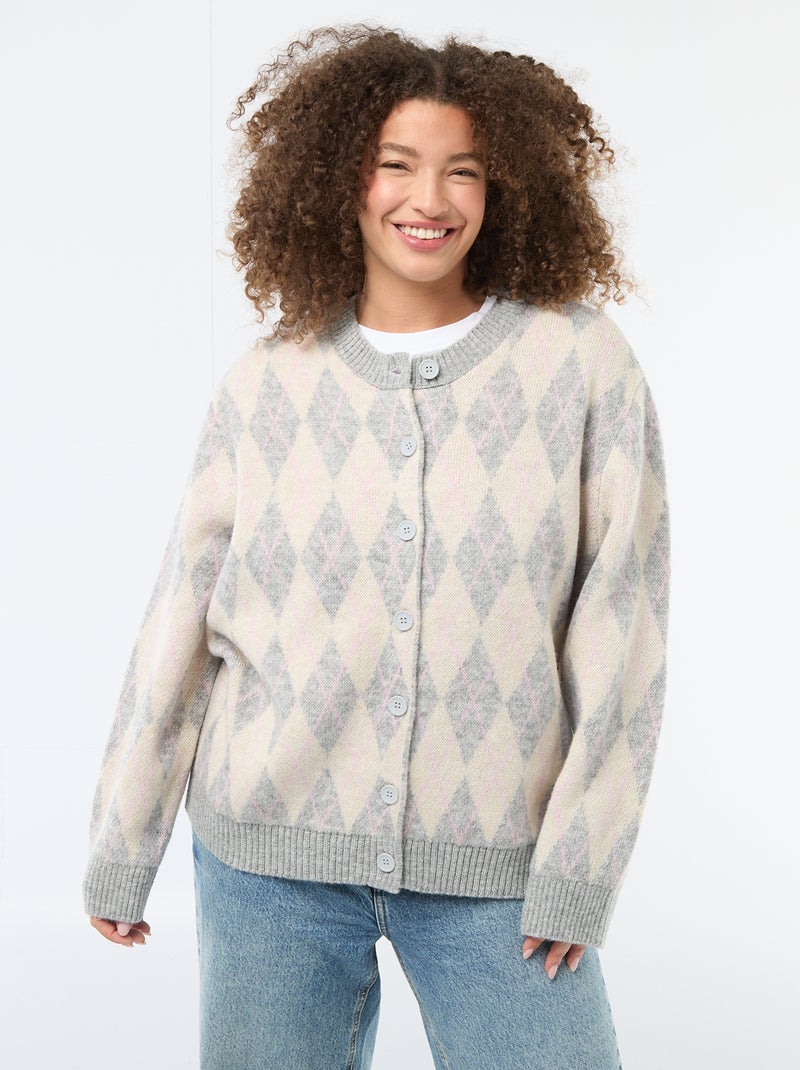 Grofgebreid vest Wit - Kiabi