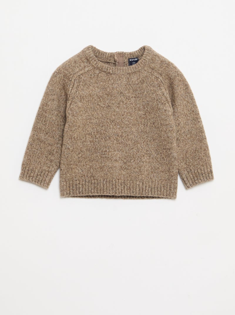 Grofgebreide, effen trui Bruin - Kiabi