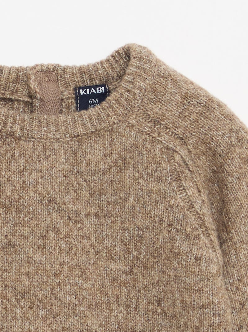 Grofgebreide, effen trui Bruin - Kiabi