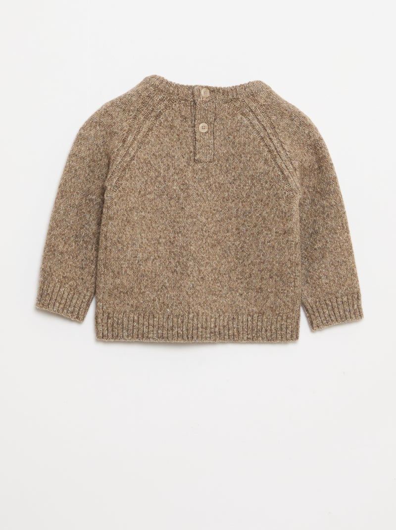 Grofgebreide, effen trui Bruin - Kiabi