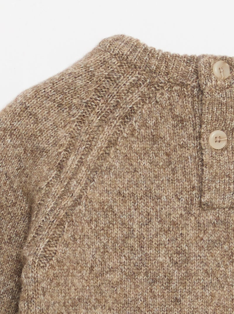 Grofgebreide, effen trui Bruin - Kiabi