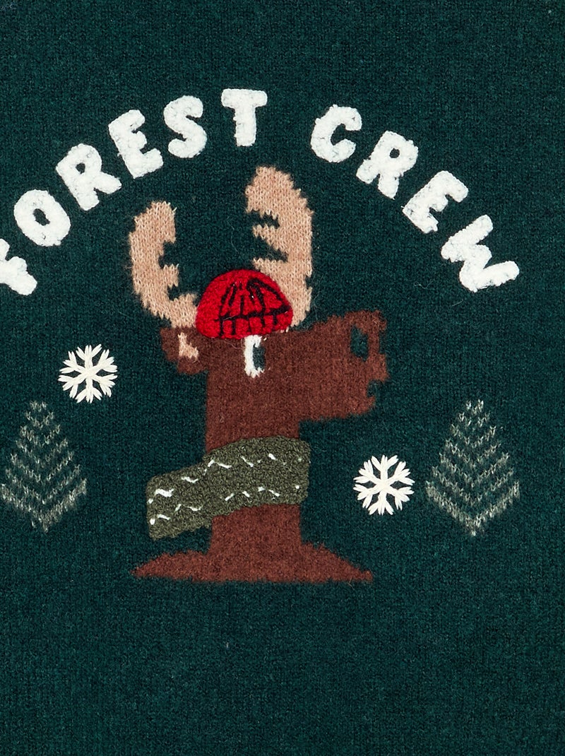 Grofgebreide kersttrui Groen - Kiabi