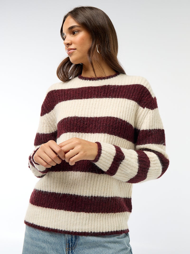 Grofgebreide trui Biege - Kiabi