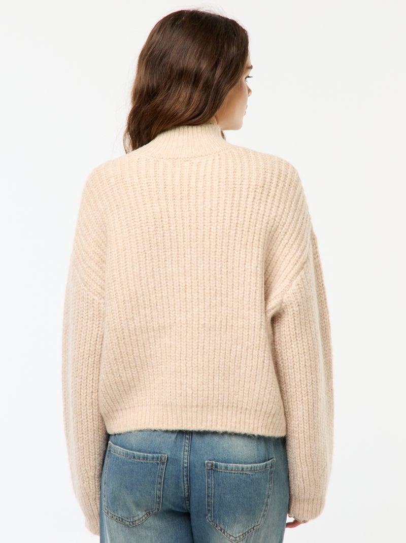 Grofgebreide trui Biege - Kiabi