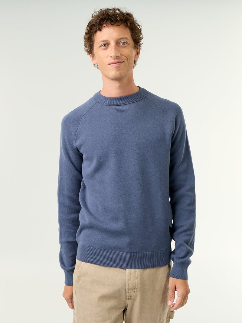 Grofgebreide trui Blauw - Kiabi