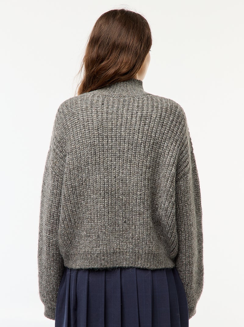 Grofgebreide trui Grijs - Kiabi