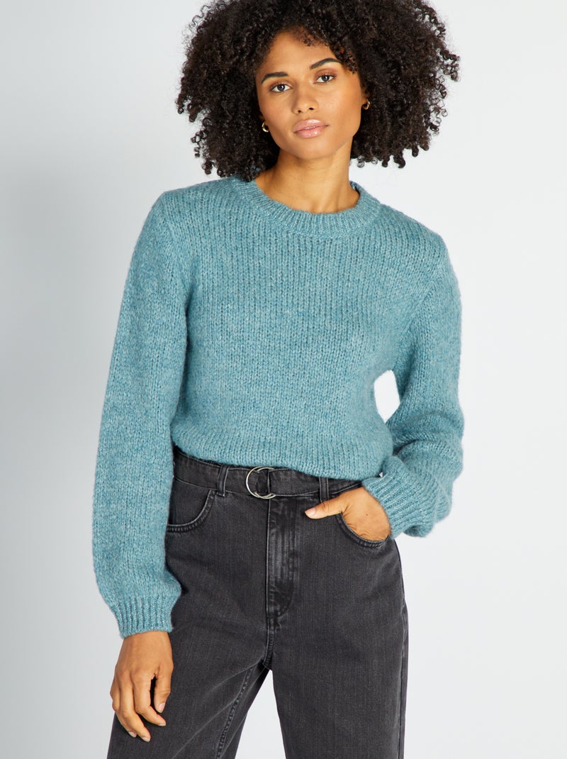 Grofgebreide trui 'JDY' BLAUW - Kiabi