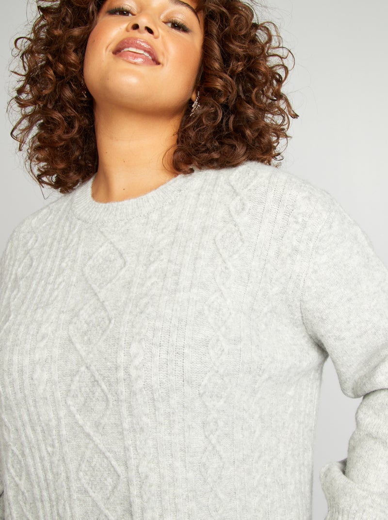 Grofgebreide trui-jurk GRIJS - Kiabi