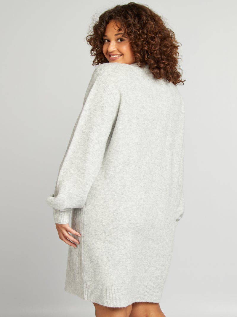 Grofgebreide trui-jurk GRIJS - Kiabi