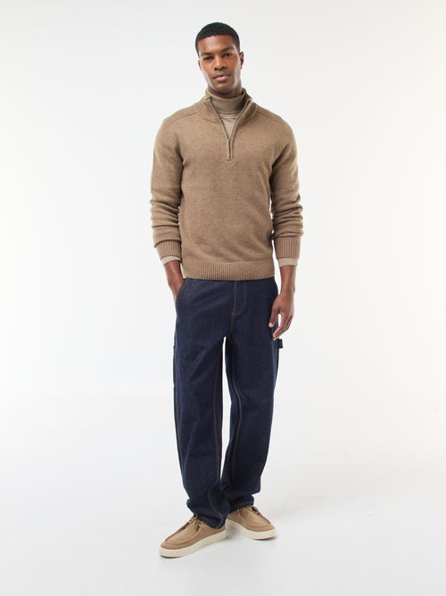 Grofgebreide trui met schipperskraag - Kiabi